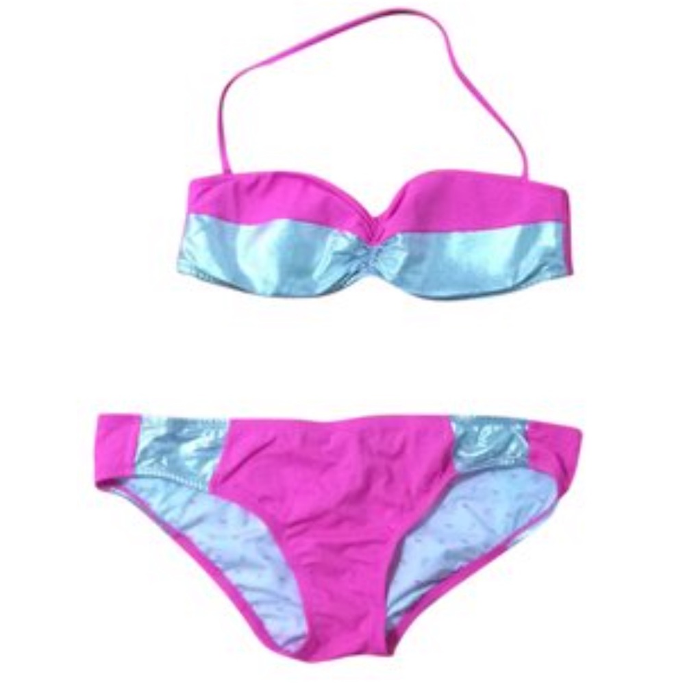 Victoria secret bandeau top pink and metallic
